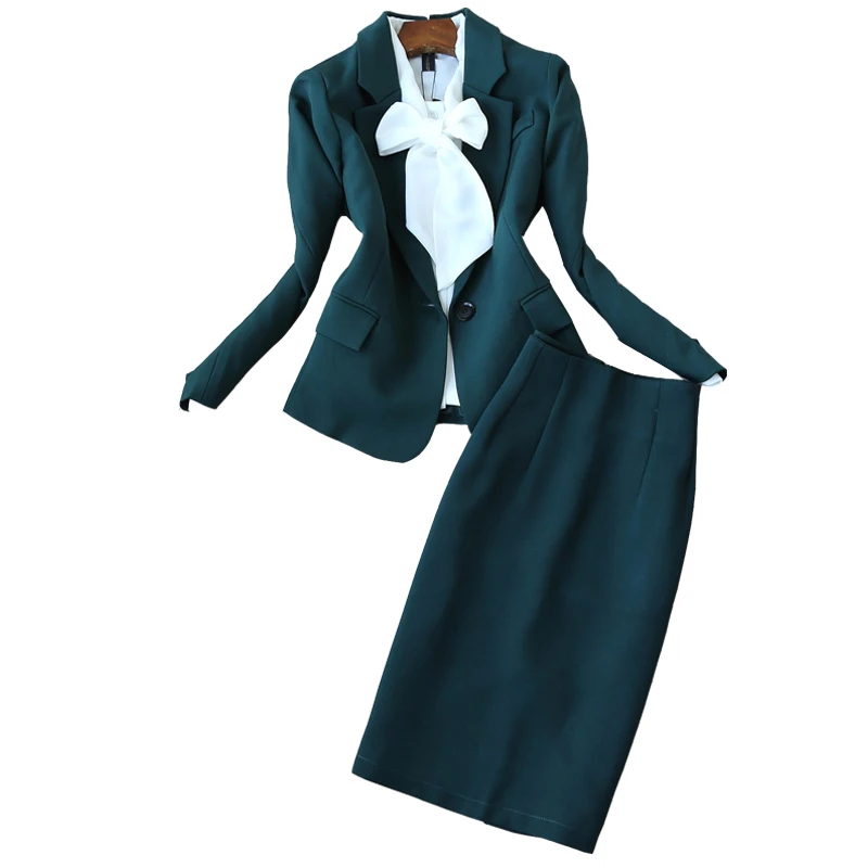 Женский костюм корейский стиль юбка до колен|fashion skirt suits|skirt suitfashion women suits |