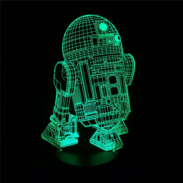 Звездные войны 3D иллюзия светодиодный ночник BB8 Walker Дарт Вейдер R2D2 Сокол