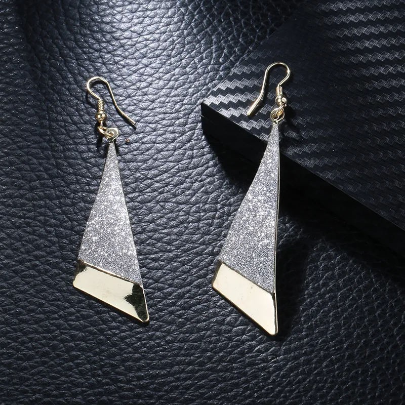 2017 Summer Vintage Earrings Triangular Conical Punk Street Jewelry Geometry Simple Frosted Earring Woman | Украшения и