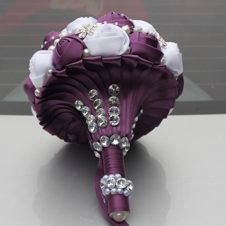 Заказ Сделать Темно Фиолетовый С Белыми Тайме Мяч Холдинг Свадебный/Невесты