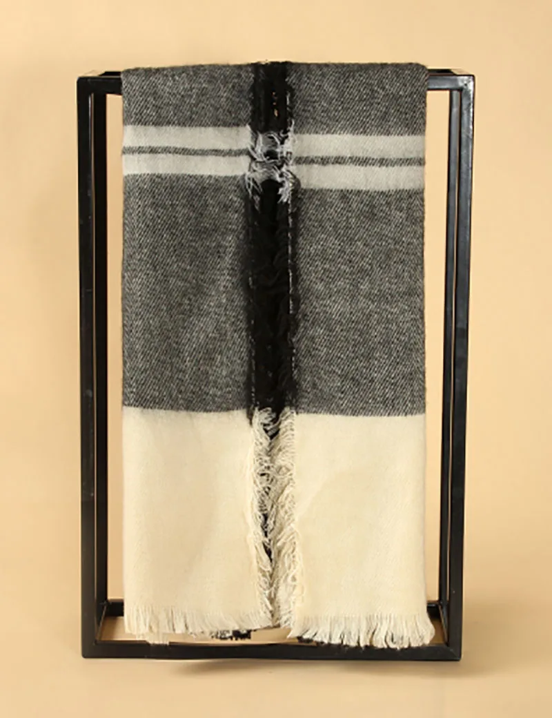 Брендовое кашемировое дизайнерское одеяло шарф в клетку Женская модная теплая