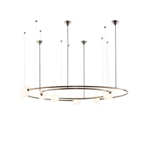 g9 led postmodern double ring iron glass chandelier lighting suspension luminaire lampen lustre for foyer