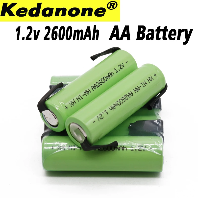 1 2 V AA NI MH аккумуляторная батарея 2600mAh aa зеленая оболочка с булавками для Philips