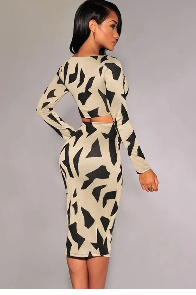 Мода новые 2016 женская одежда ну вечеринку клуб комплект гольф-серо-коричневый