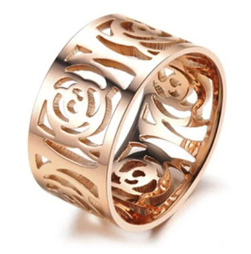 New Fashion Charming Womens Rose Gold Filled With Hollow Flower Shape Ring Free Shop | Украшения и аксессуары