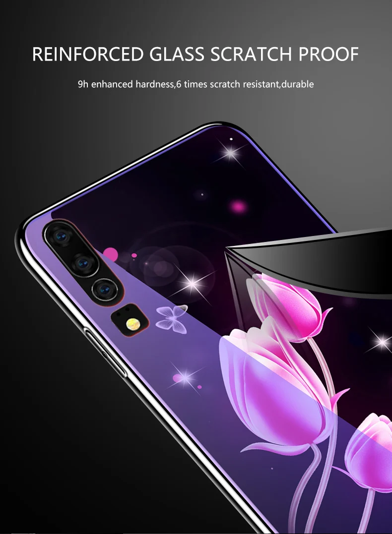 Стеклянный чехол для телефона huawei P30 Lite Pro, стеклянный чехол s, роскошный чехол-накладка с голубым напылением, светильник для huawei P30, Fundas Capa Coque