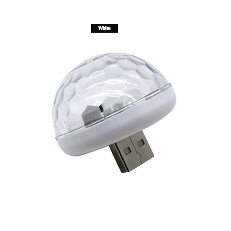 Автомобиль USB DJ лампа Красочные RGB атмосферные огни магический шар эффект лампы для телефона диско сценическая Домашняя вечеринка, праздник KTV клуб бар - Испускаемый цвет: White Shell