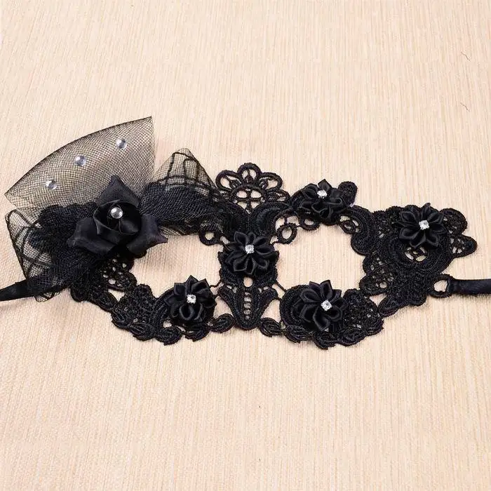 Черные женские Сексуальные Кружевные маски для глаз маскарадные венецианские