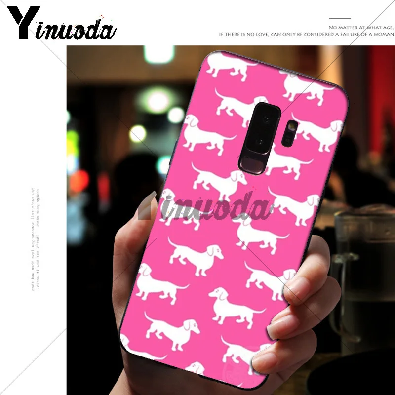A9 Yinuoda Animals Dogs Dachshund Black Soft Shell Phone Cover for Samsung S9 S9 plus S5 S6 S6edge S6plus S7 S7edge S8 S8plus - Цвет: A9