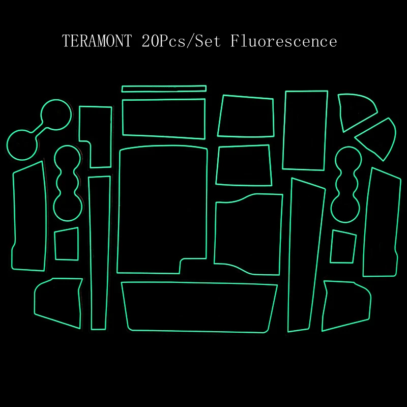 

For Volkswagen VW Teramont Rubber Car Door Groove Mats Gate Slot Pad Non-Slip Cup Mat Interior Armrest Storage Pad