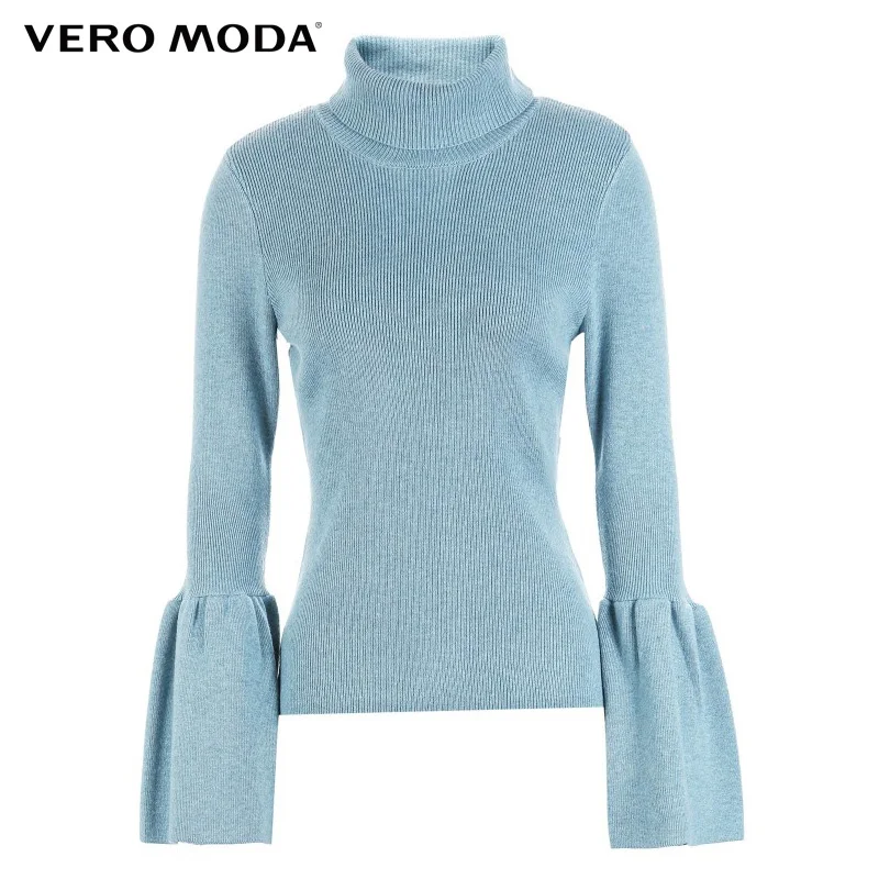 Veromoda Брендовые женские вязаные свитера с отложным воротником и расклешенными