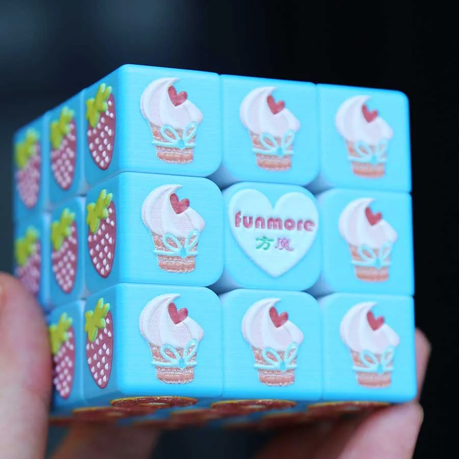 

3D Embossed Cube 3x3x3 Cute Ice Cream Fruit Pattern Blind Magic Cube Cubo Magico Education Toy Children