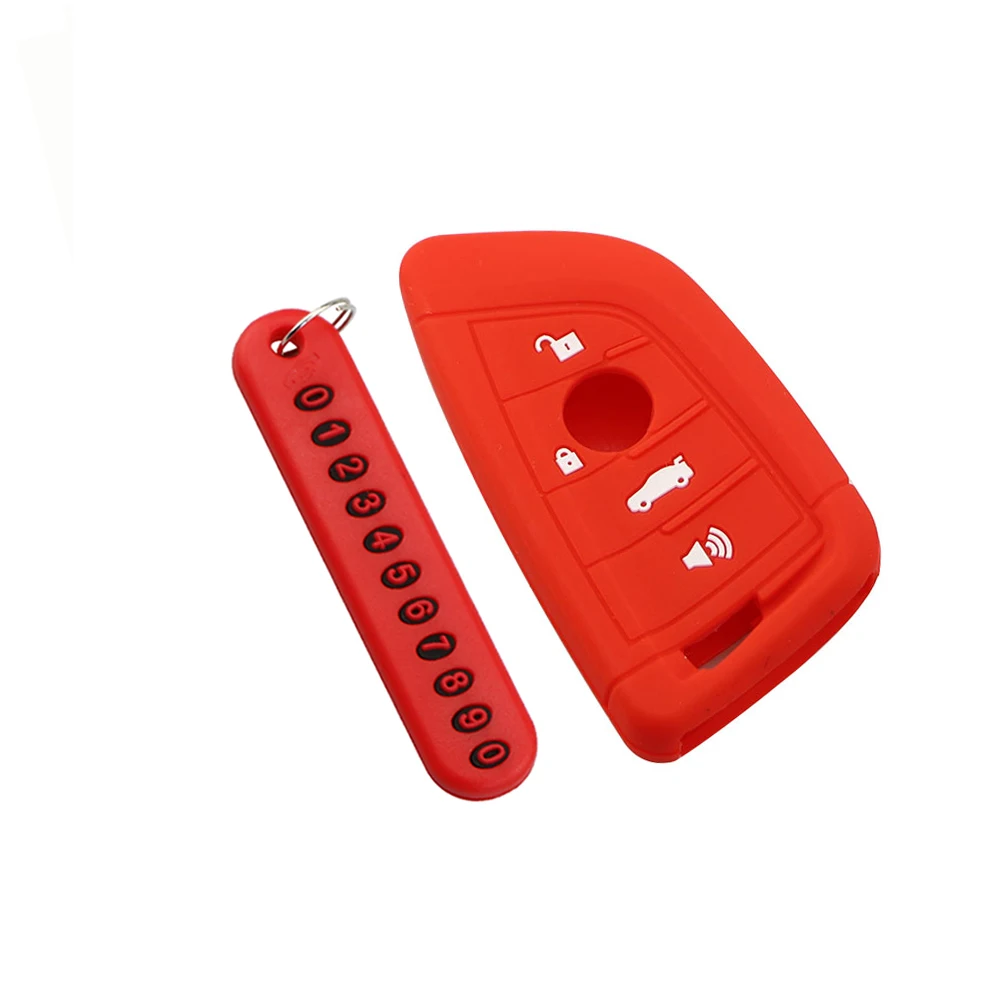 Силиконовый чехол для автомобильного ключа с номером телефона брелок BMW X1 X5 X6 F15 F16