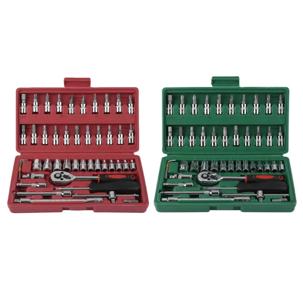 46 шт. Трещоточный динамометрический ключ набор ручных инструментов для