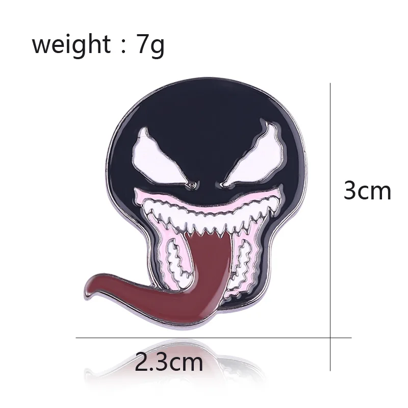 Новинка 2019 эмалированная булавка Venom Spiderman черная симбионовая маска с язычком