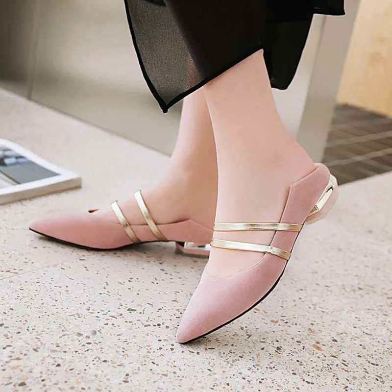 Plus Size 34-46 Fashion Comfy women flats shoes Sexy Pointed toe low heels Elegant Slip On Mary Jane Casual Shoes Zapatos Mujer