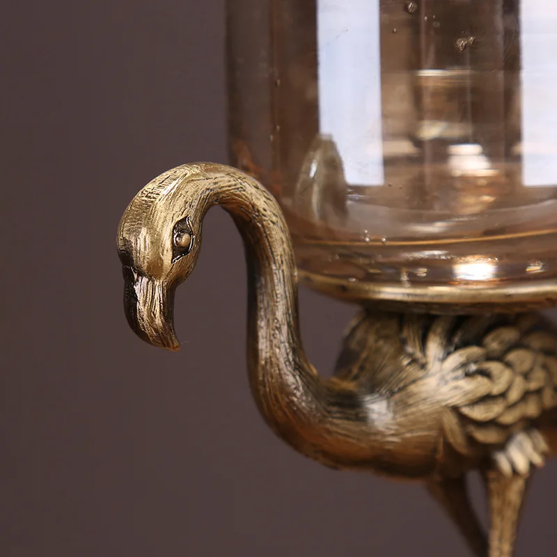 Европейский ретро стеклянный подсвечник металлический высококачественный для