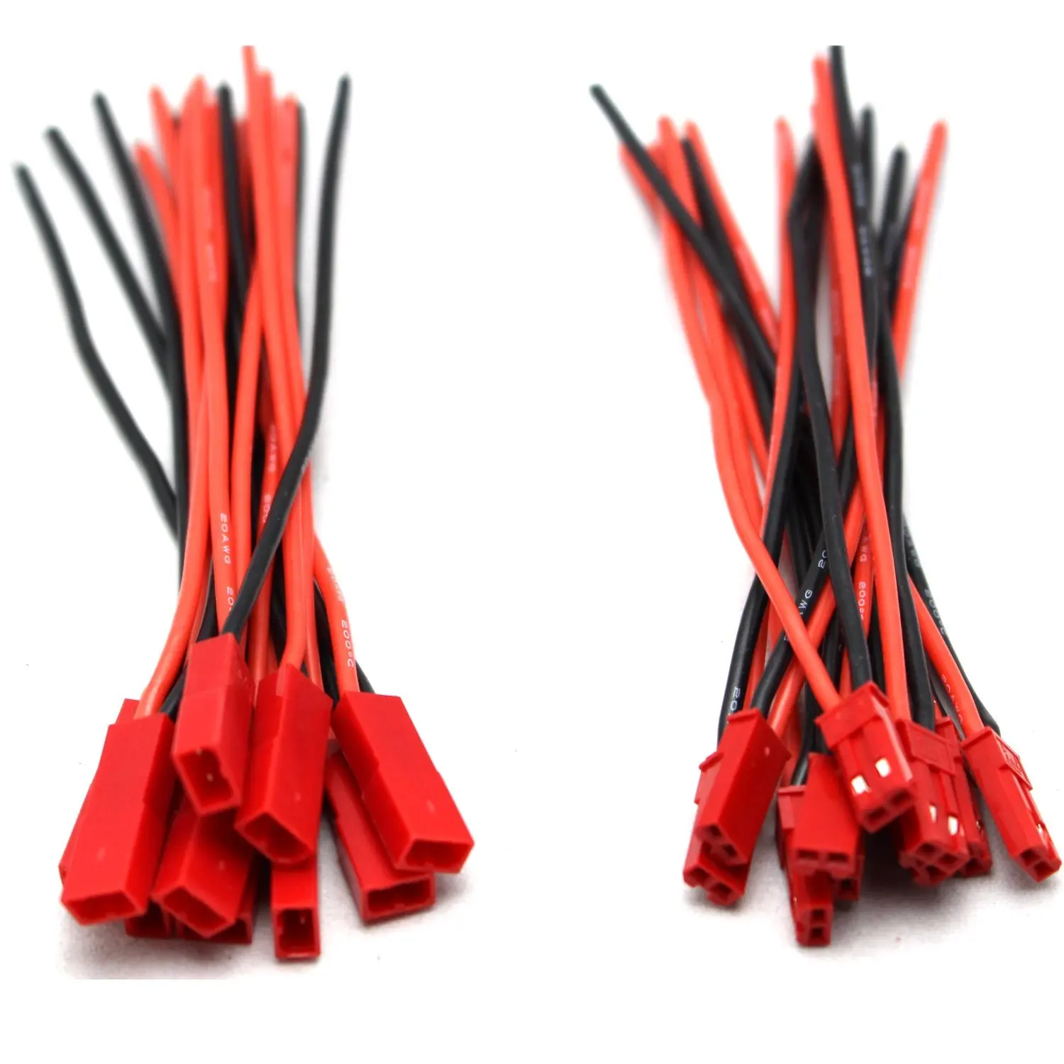 10 Pairs (Male &amp Female) 10CM 2Pin JST Wire Connector for RC Lipo Battery Discharge Esc Bec Board Line- 20AWG Silicone Cord | Игрушки и