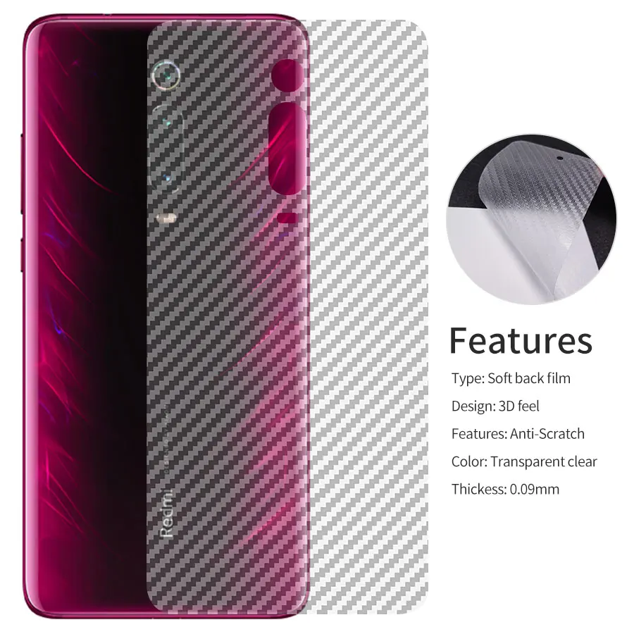 3D Защитная пленка для задней панели из углеродного волокна Xiaomi Mi 9T 9 SE A2 Lite Poco Pocophone