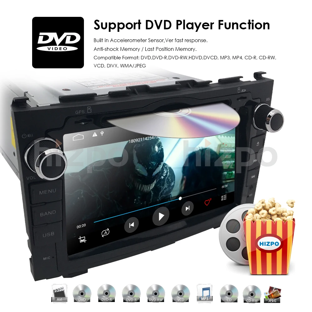 Для HONDA CRV 2007-2011 gps навигация " 2 din автомобильный монитор Bluetooth RDS радио рулевое колесо управление USB Сабвуфер AUX CAM-IN