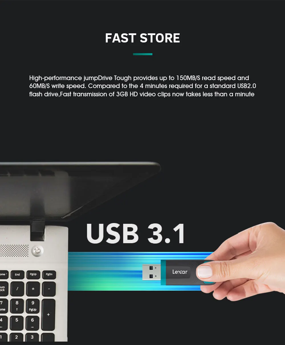 Lexar 32G 64G 128G USB3.1 компьютер U диск жесткий промышленный USB флеш-накопитель водонепроницаемый шифрование