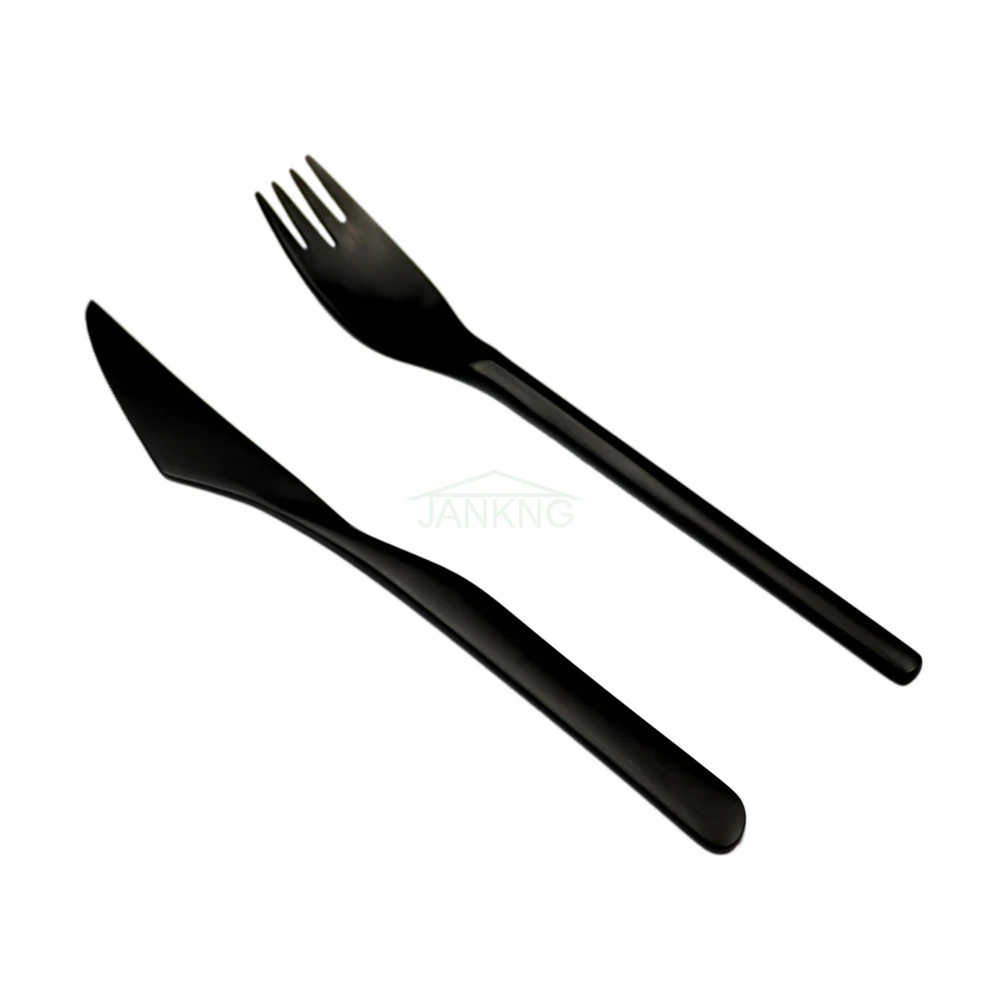 Набор столовых приборов JANKNG из нержавеющей стали 4 шт./лот|black cutlery set|stainless steel dinner