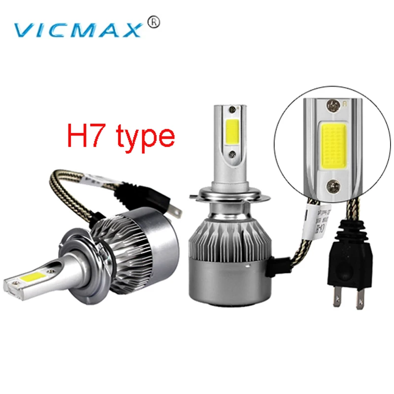Vicmax светодиодные фары автомобиля C6 H7 H4 H1 H3 H8/H11 HB3/9005 HB4/9006 9012 9007 h13 6000 К 72 Вт 7600LM все в