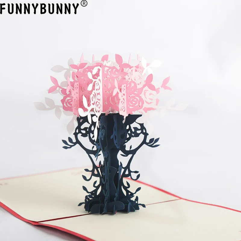 FUNNYBUNNY Flower 3D всплывающие поздравительные открытки букет цветов с очаровательными