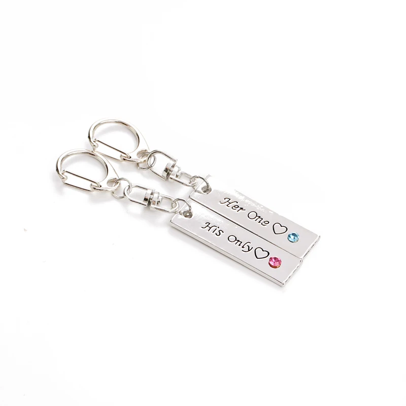 Стразы ее один его единственное сердце Выгравированный кулон парный брелок