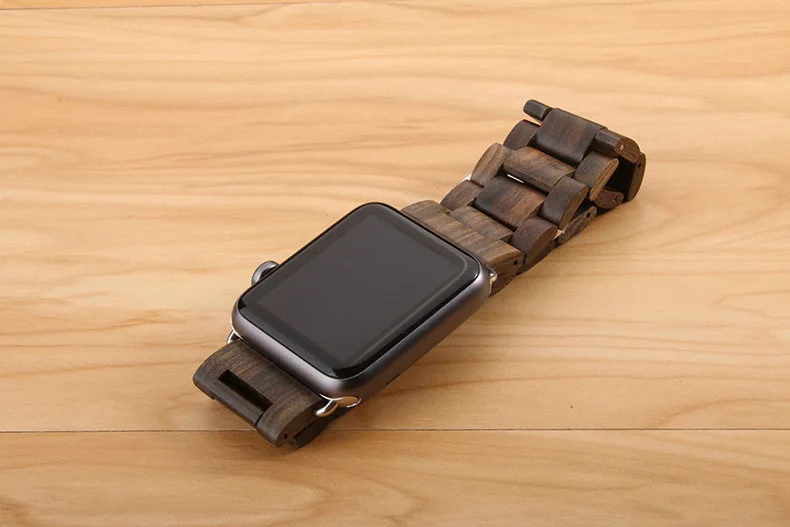 Деревянные часы ремешок для Apple Watch Band Ссылка браслет деревянные на запястье с