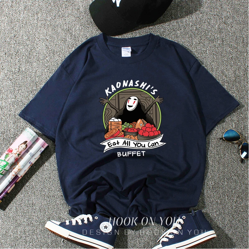K0304-B22-7 Studio Ghibli футболка Хаяо Миядзаки аниме дух от маски нет лица банк футболка мультфильм мужская верхняя одежда летняя футболка Дракон - Цвет: K0304-B22-7