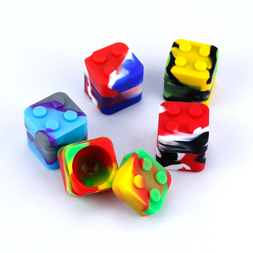 100 шт. Cube Силиконовые воск баночки одноразовые 11 мл bho dab сорняк контейнер jar для хранения противопригарное масло slick хэш кухня баночки