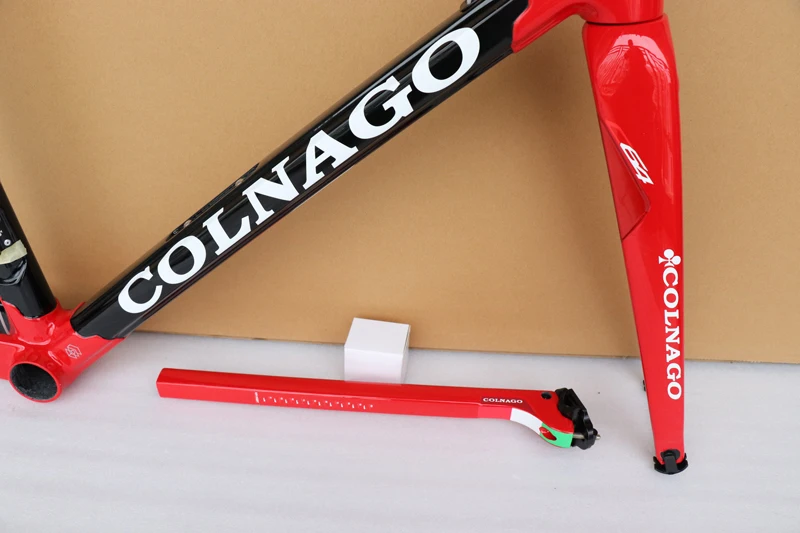 C649 Colnago C64 углеродная рама для T1100 углеродистая рама для дорожного велосипеда глянцевое покрытие черного и красного цвета с белым наклейка