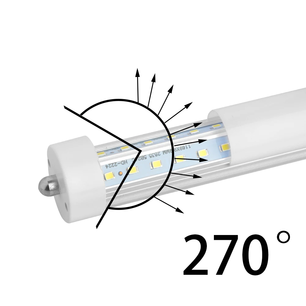 T8 Led Light Tube 8FT 2400 мм/240 см/2 4 м одного пальца FA8 базы V образный 90 W флуоресцентные