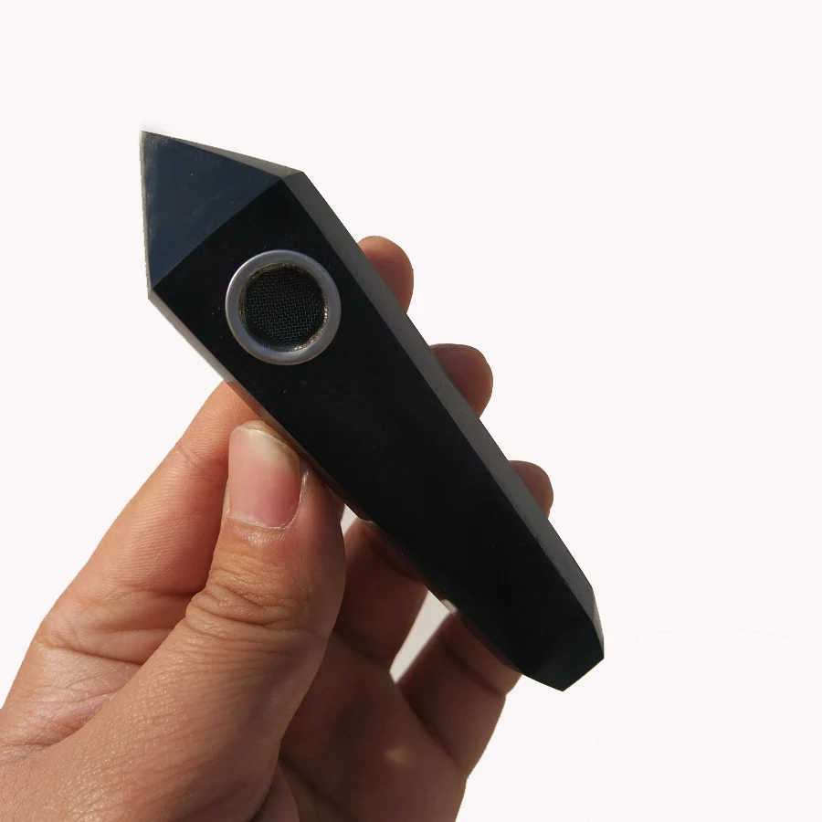 Прямая поставка оптовая продажа натуральный обсидиановый кристалл трубка для