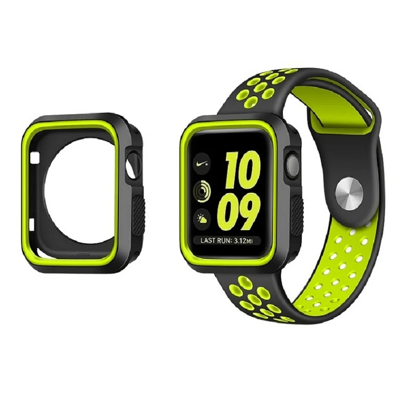 MDNEN 42 мм 38 мм анти-осенний чехол для Apple Watch чехол для Iwatch 1 2 3 4 Мягкий силиконовый чехол 40 мм 44 мм спортивный Чехол