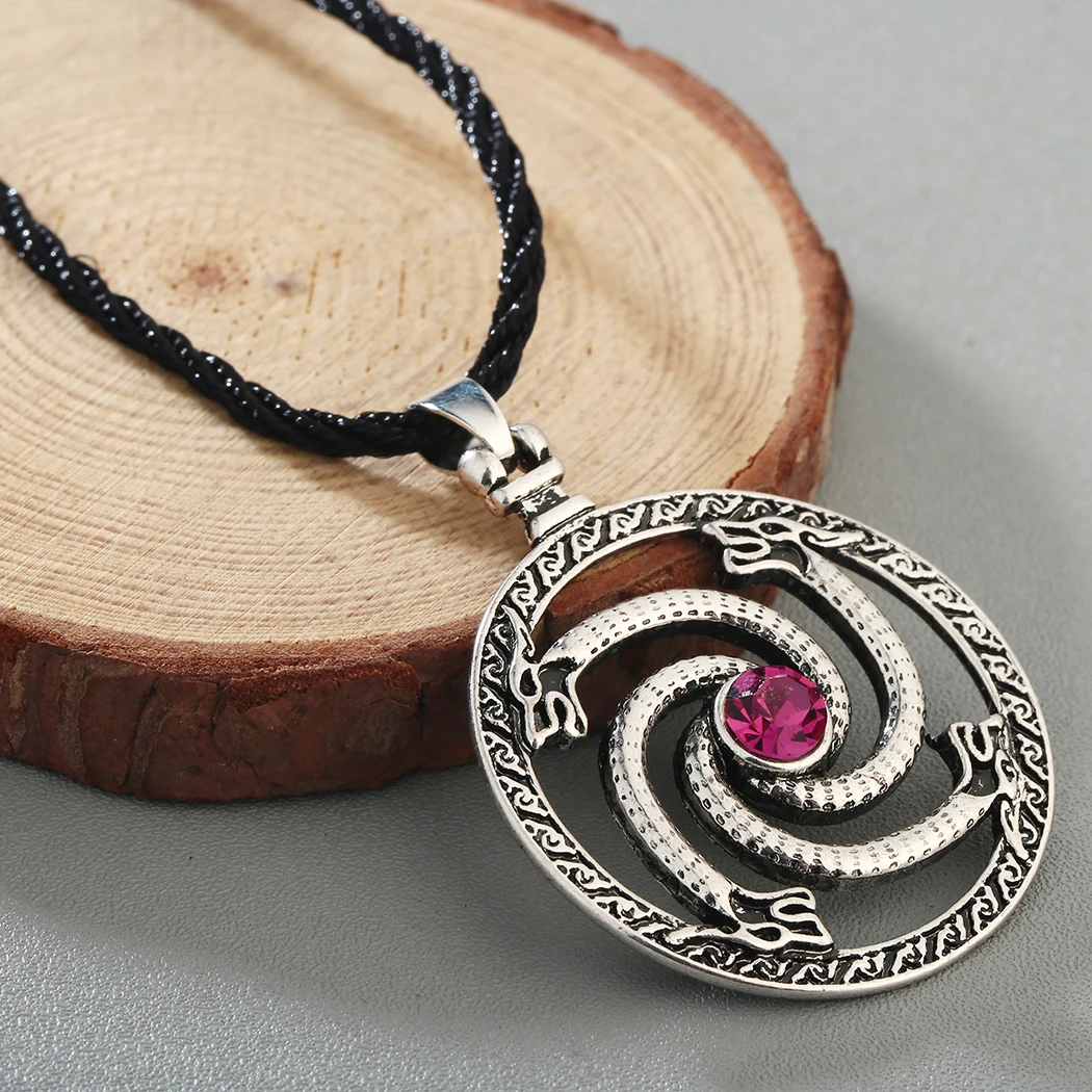 Chereda винтажные Valknut Viking славянские подвески и ожерелье s Wolfs с красным камнем