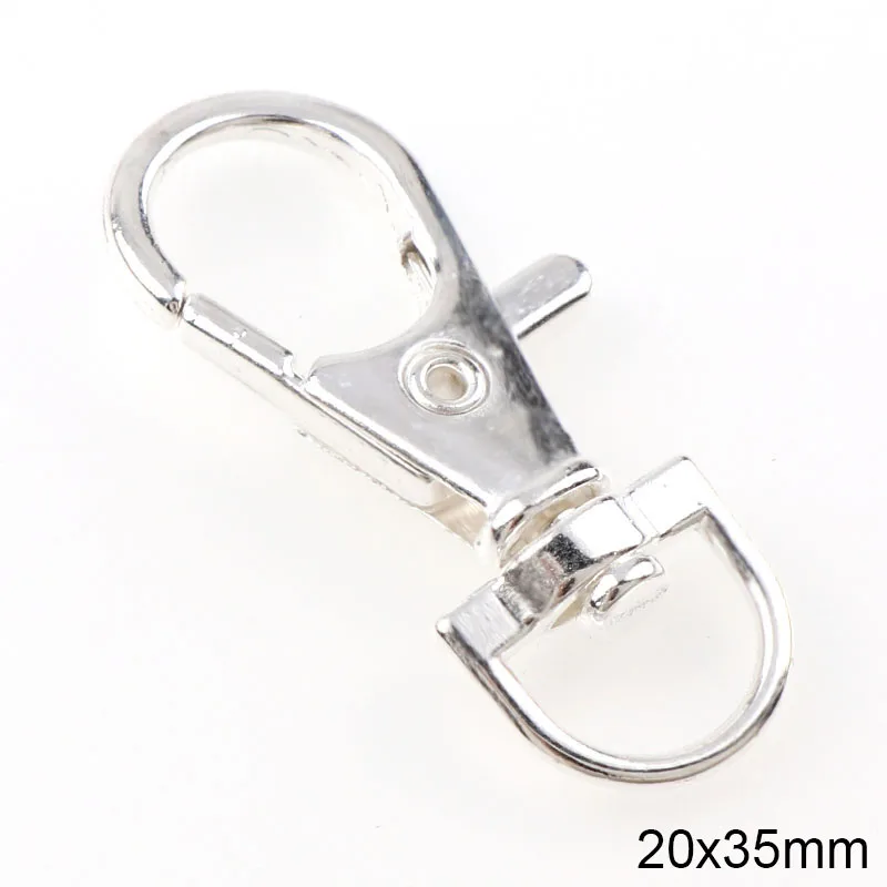 Silver color 10 шт./лот 15x35 мм Классический брелок для ключей шарнирная застежка-Омар зажимы крюк Брелок Сплит брелок для сумки ремень цепи собаки - Цвет: Silver color