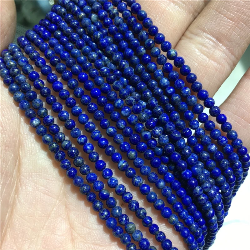 3MM 1Strand-128Pcs 100% Natural Tiger Eye Stone Raw Lapis Lazuli Black Bead Strands Jewellery Loose Beads | Украшения и