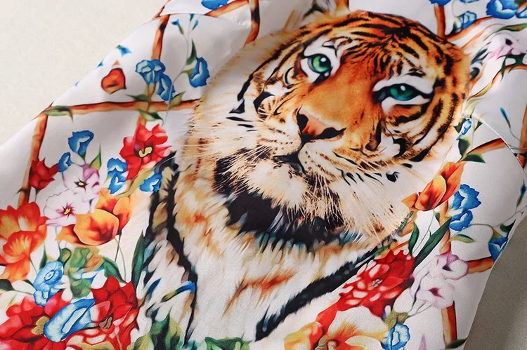 Mifairy подиумное платье 2017 женское мини с принтом головы тигра Брендовое