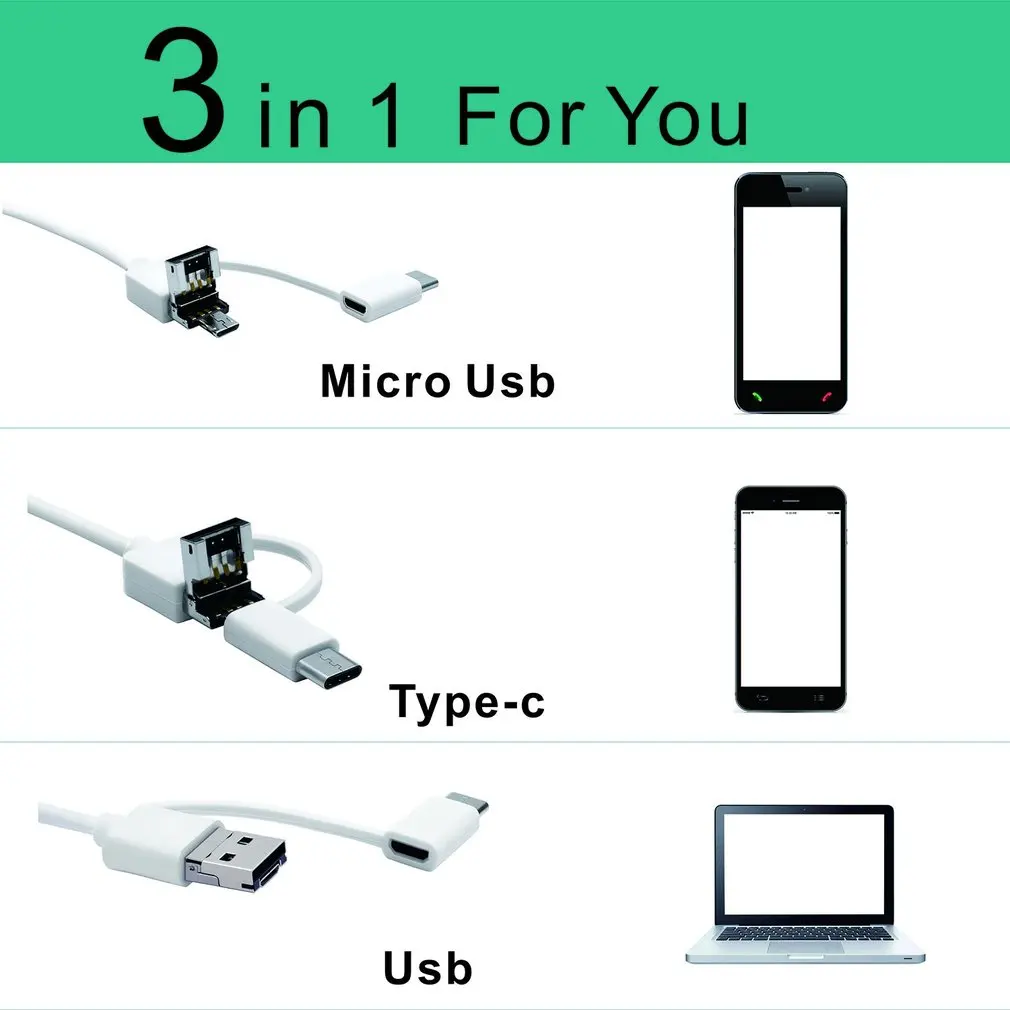 3 в 1 USB эндоскоп для чистки ушей 5 мм|Уход за ушами| |