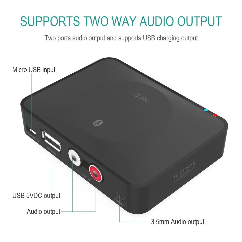 GIEFTU NFC Bluetooth аудио приемник беспроводной адаптер мм 3 5 мм/RCA стерео выход для