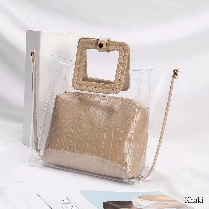 3 Новая летняя ПВХ Прозрачная женская сумка и кошелек Желейная Женская пляжная сумка из крокодиловой кожи Водонепроницаемая брендовая дизайнерская женская сумка-тоут - Цвет: 3