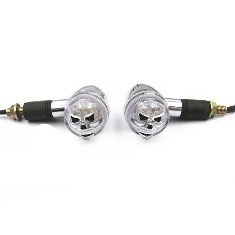 2x12v хромированный Янтарный светильник с поворотным сигналом для мотоцикла