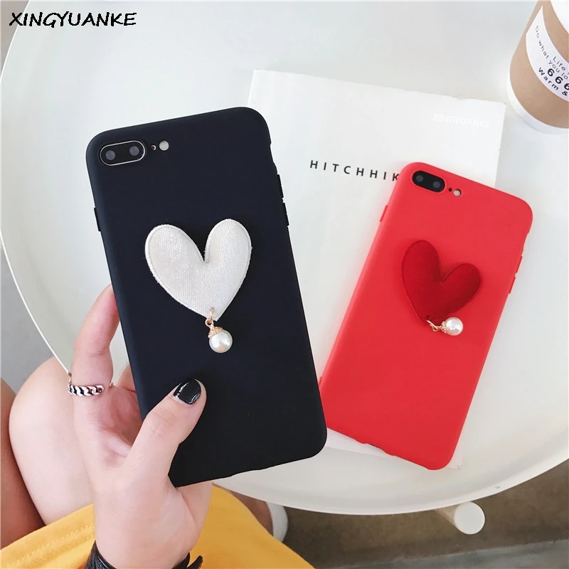 XINGYUANKE 3D Роскошный чехол для OPPO R11 Plus Симпатичные Сердце ЛЮБОВЬ жемчуг Coque R11S плюс