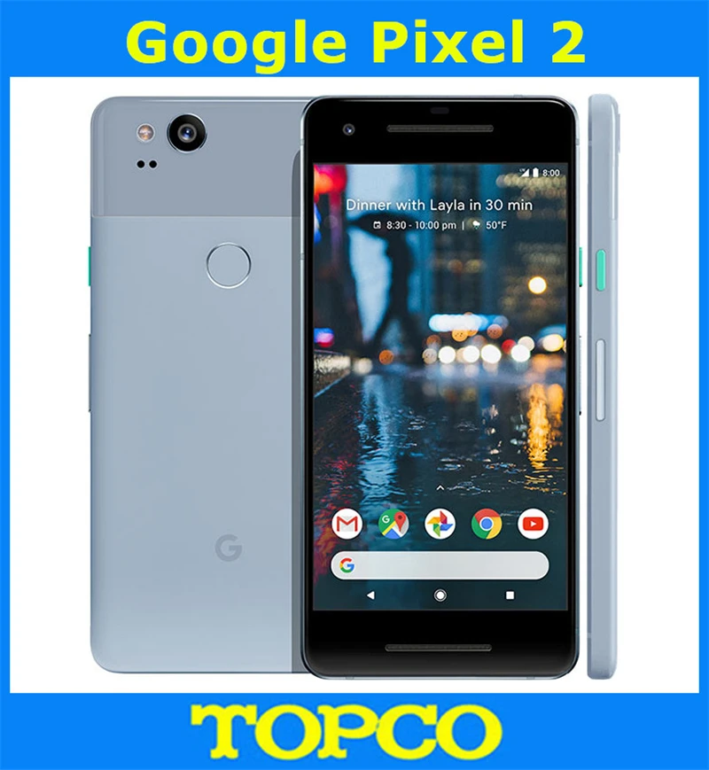 Google Pixel 2 разблокированный мобильный телефон GSM 4G LTE Android 5,0 ''12.2MP Восьмиядерный ОЗУ 4 Гб ПЗУ 64 Гб/128G AMOLED отпечаток пальца