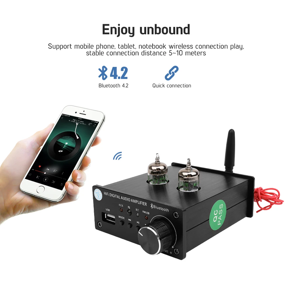 AIYIMA Bluetooth 5654 ламповый усилитель аудио Плата усилителя Hi Fi мощности звука MP3