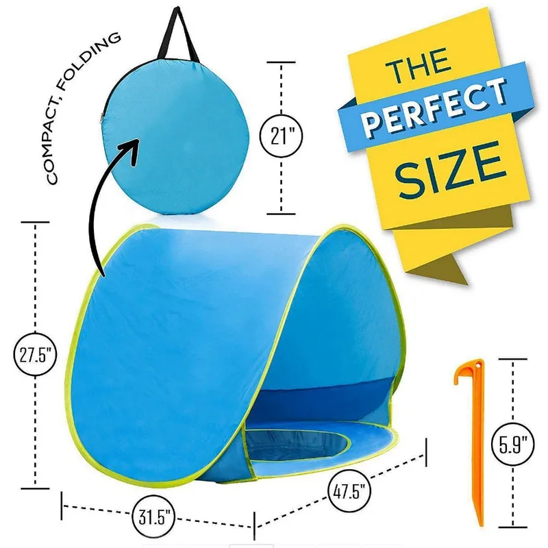 Прямая поставка детский пляжный тент всплывающий Забавный портативный 50 + УФ