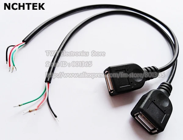 NCHTEK USB 2 0 гнездовой разъем 4 Pin провода кабель для зарядки данных Шнур Разъем DIY