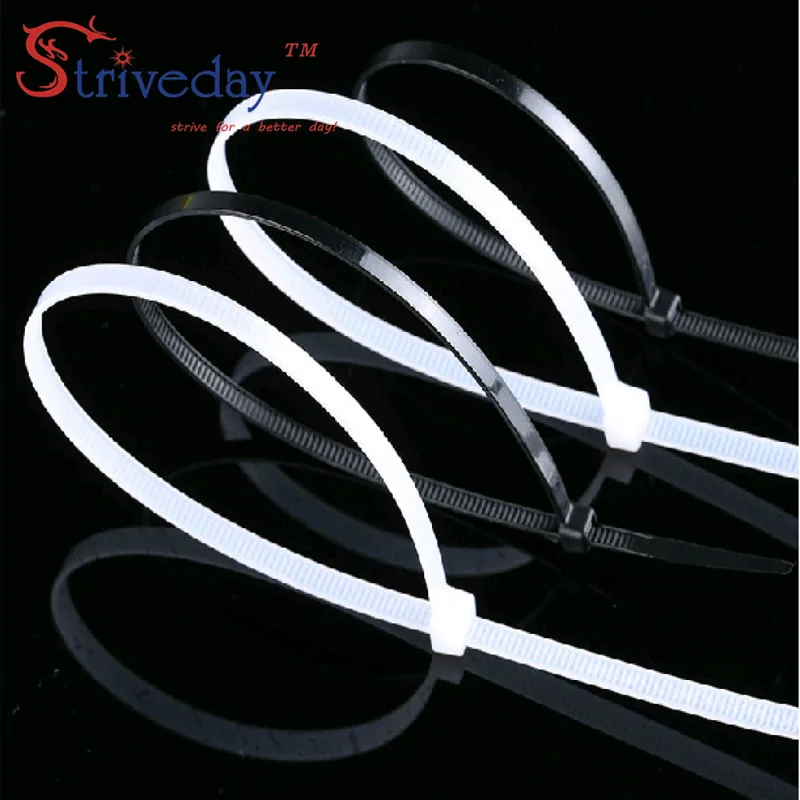 100pcs White Black 4*200mm Nylon cable ties high quality Self-locking Cable Wiring Accessories Ties Environmental | Обустройство дома